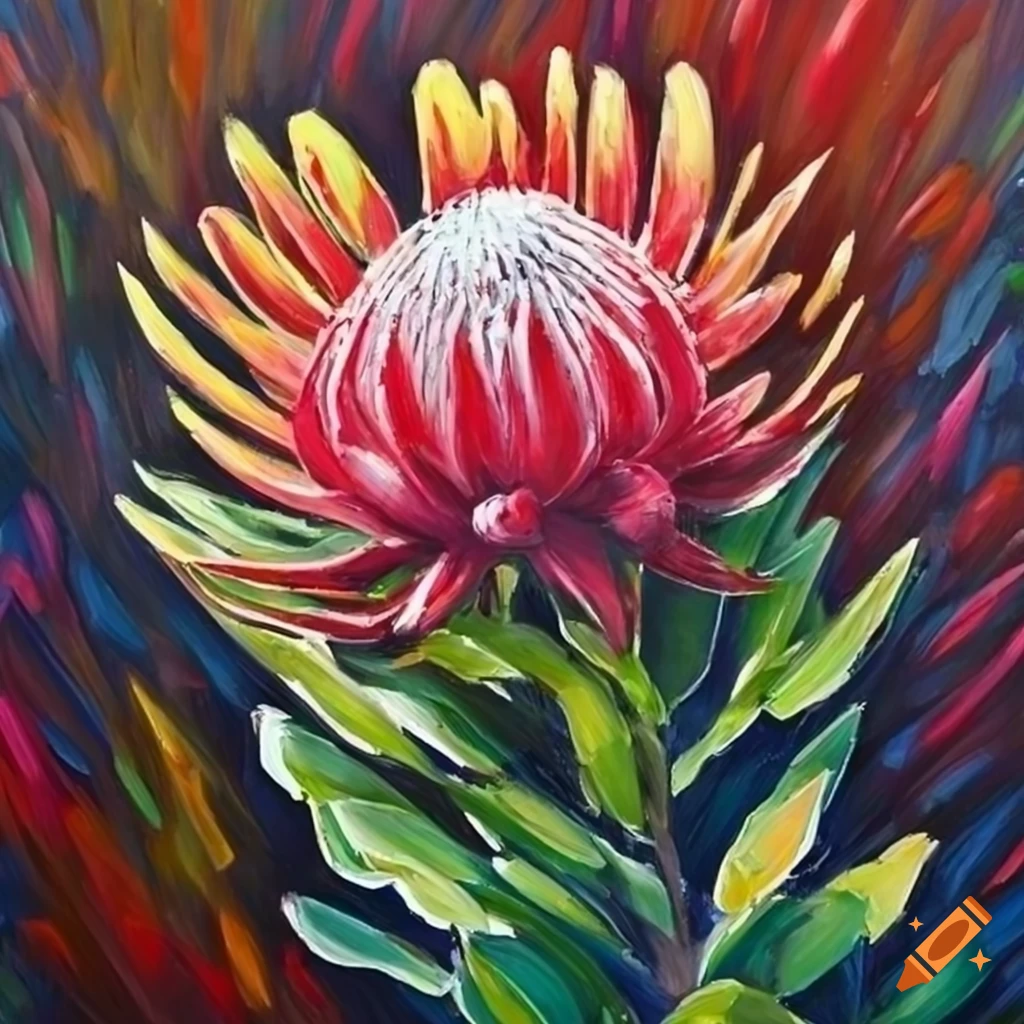 impressionist painting of protea
