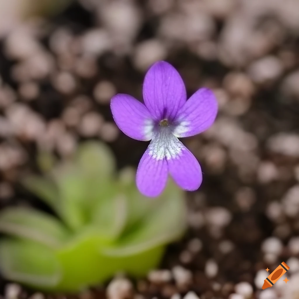 realistic image of Pinguicula plant at the beach