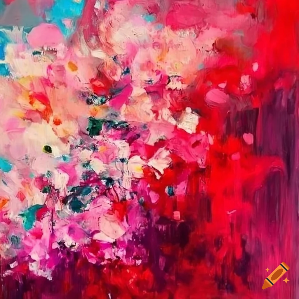 abstract painting of a garden of flowers