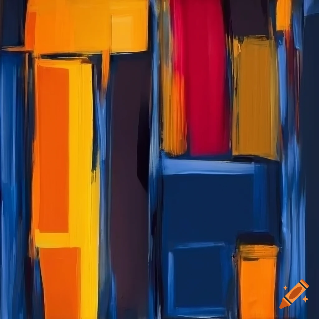 abstract oil painting with vibrant colors and bold brushstrokes