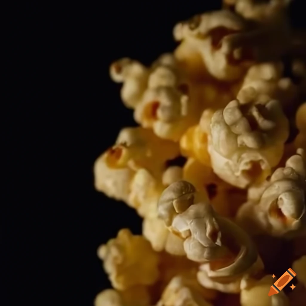 shiny popcorn on a dark background