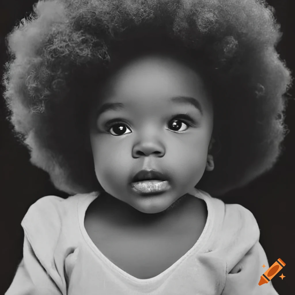 photo of a cute baby girl with afro puffs