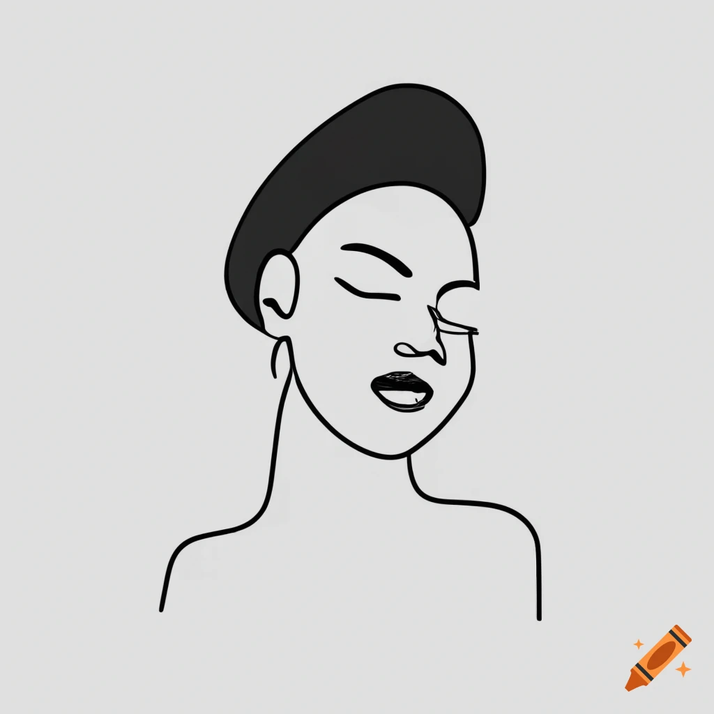 minimalist black and white portrait of a Black woman