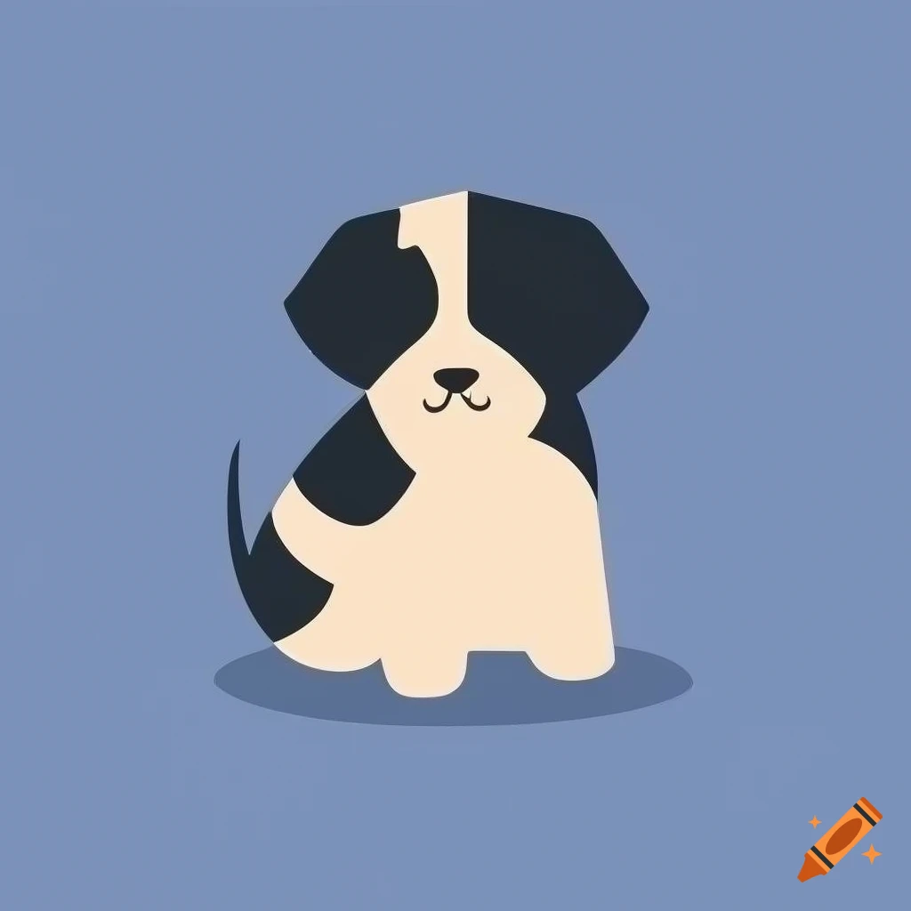 minimalistic vector art of a cute puppy