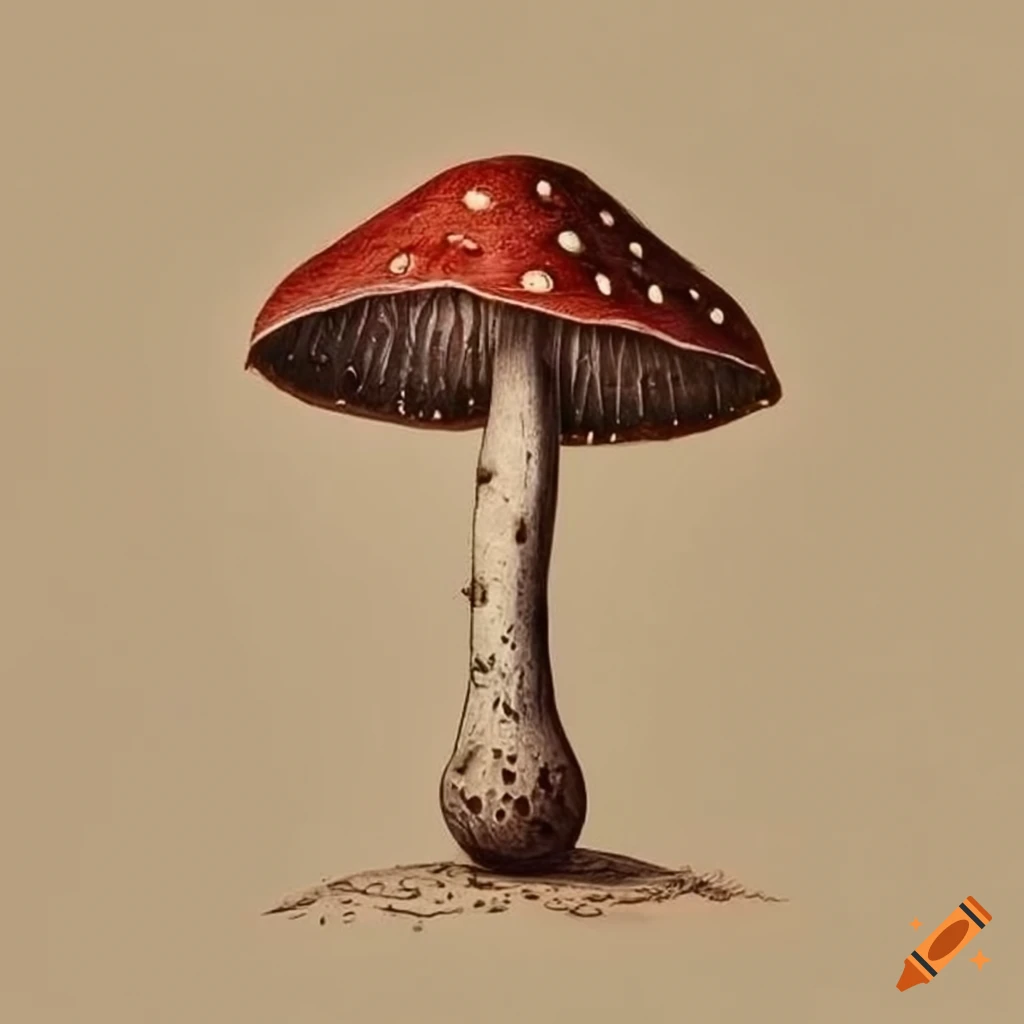 Mushroom painting by M. C. Escher