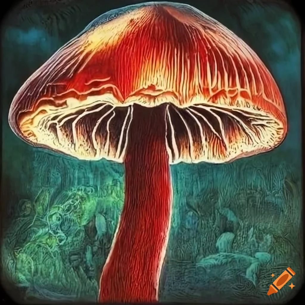 M. C. Escher's painting of mushrooms