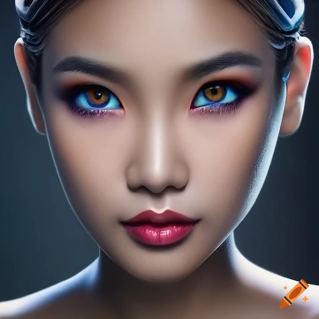portrait of a Thai woman with beautiful and accurate eyes