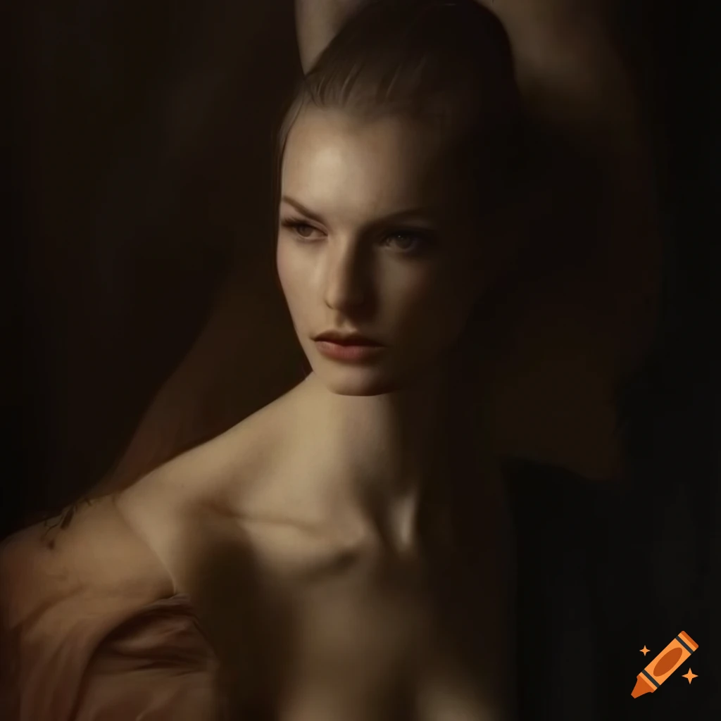 grainy texture photograph of a beautiful woman posing as a warrior