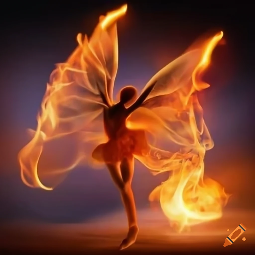 fire flame forming a fairy