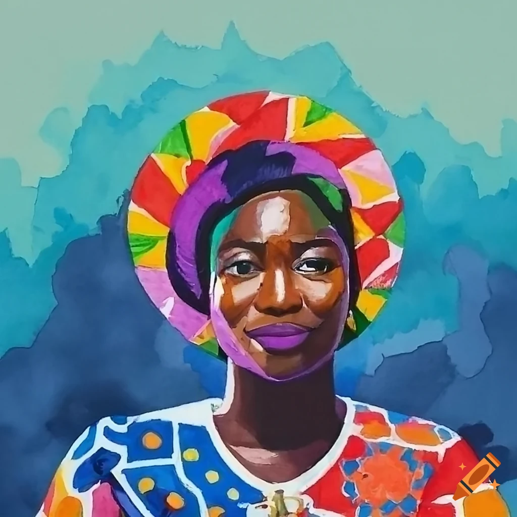 painting by Yinka Shonibare, a group of people on a pastel background