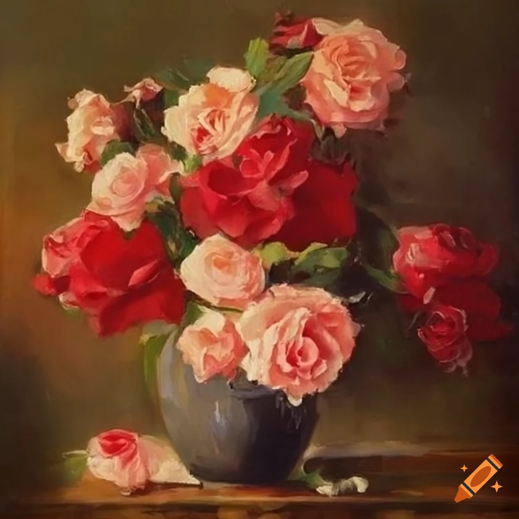 impressionist painting of roses