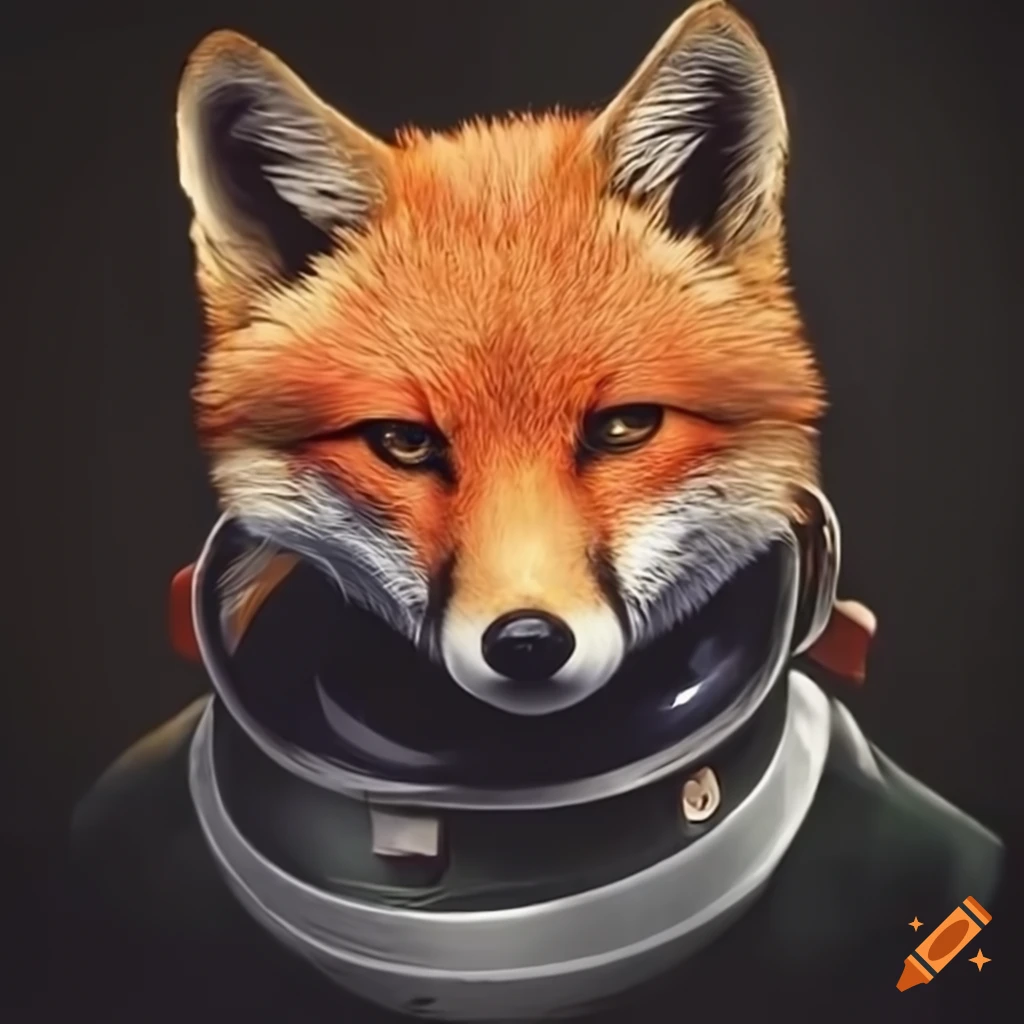 fox wearing a space helmet