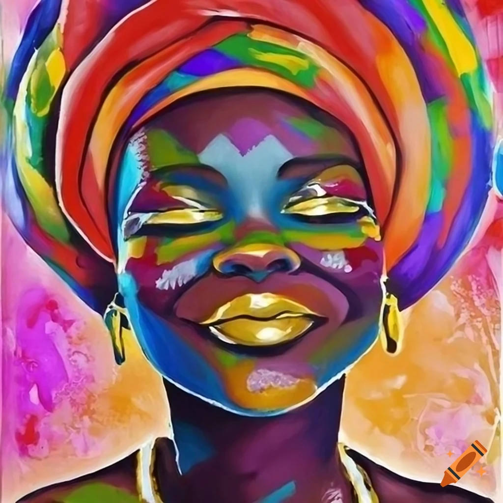 colorful painting of an African woman