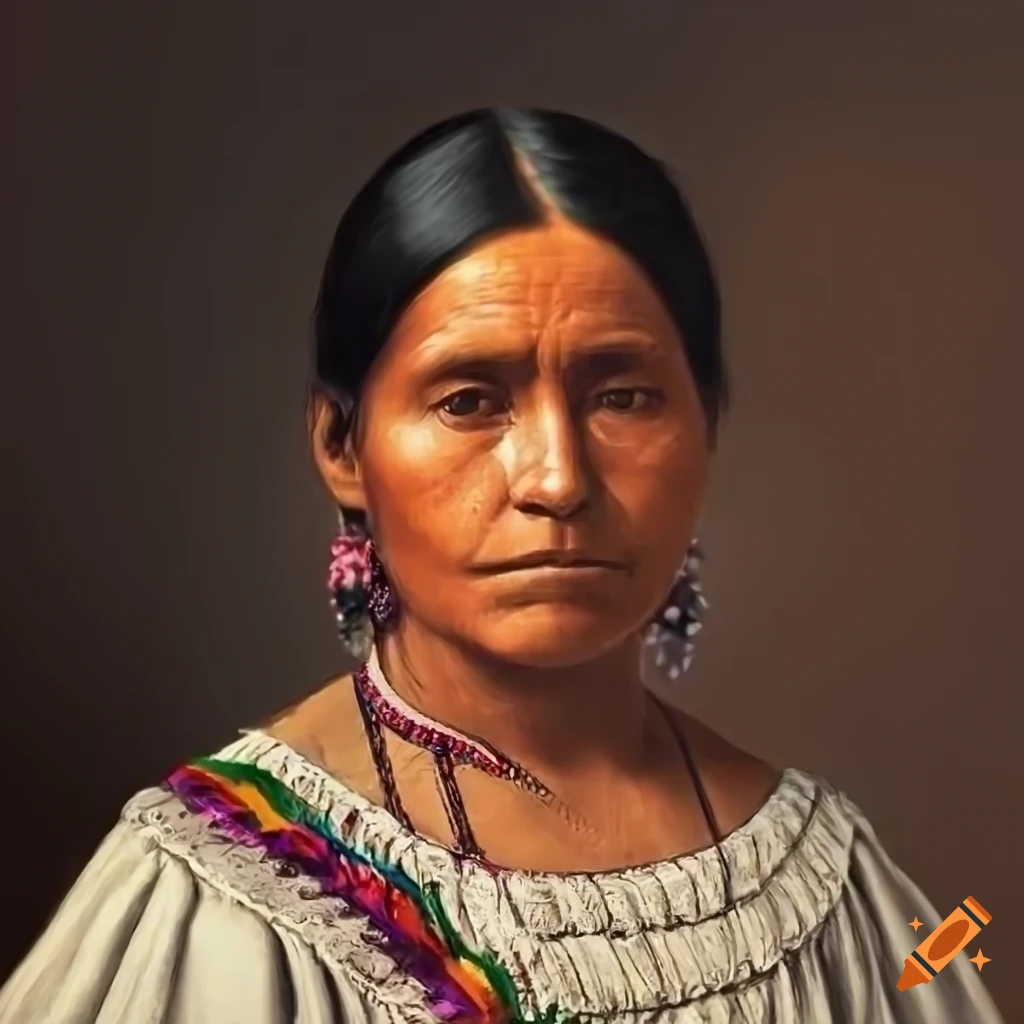 photorealistic portrait of an indigenous mexican woman