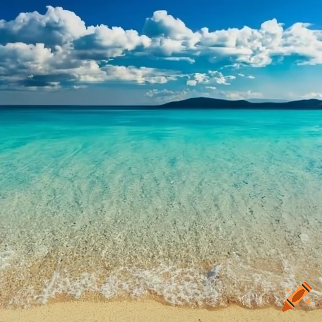 sandy beach with clear turquoise water