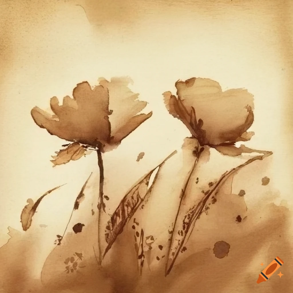 watercolor painting of field flowers