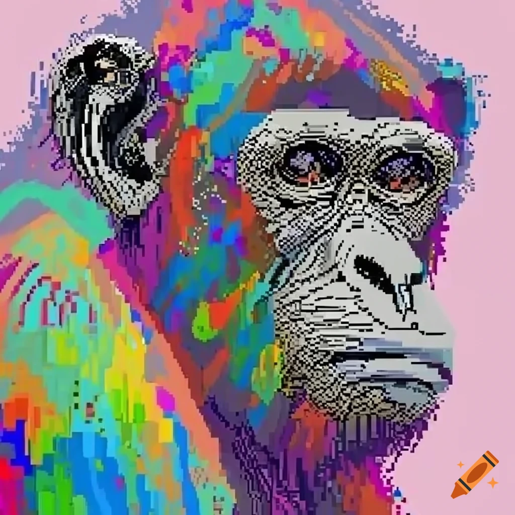 pixel art of a chimpanzee