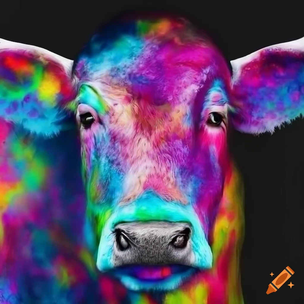 surreal cosmic cow portrait