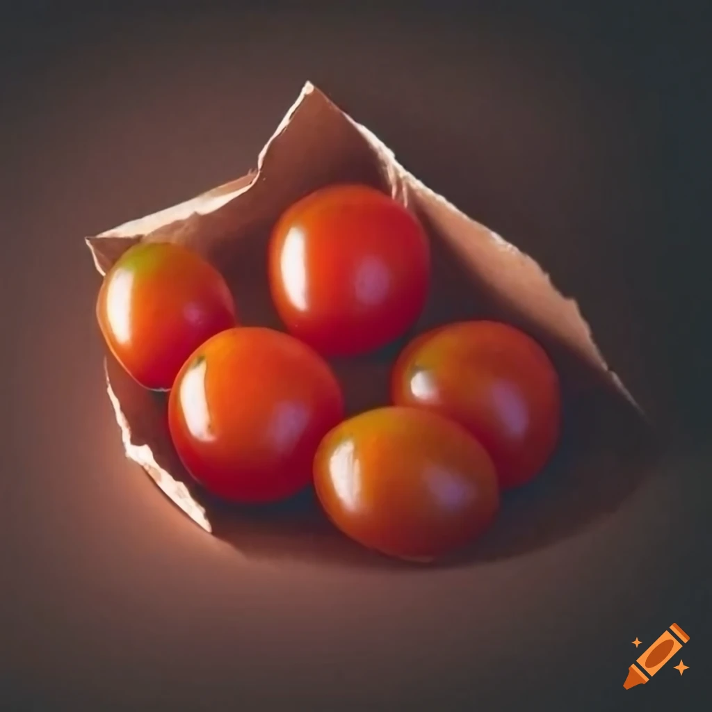 cherry tomatoes on kraft paper