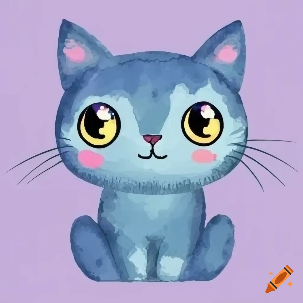 kawaii cat vector art profile picture
