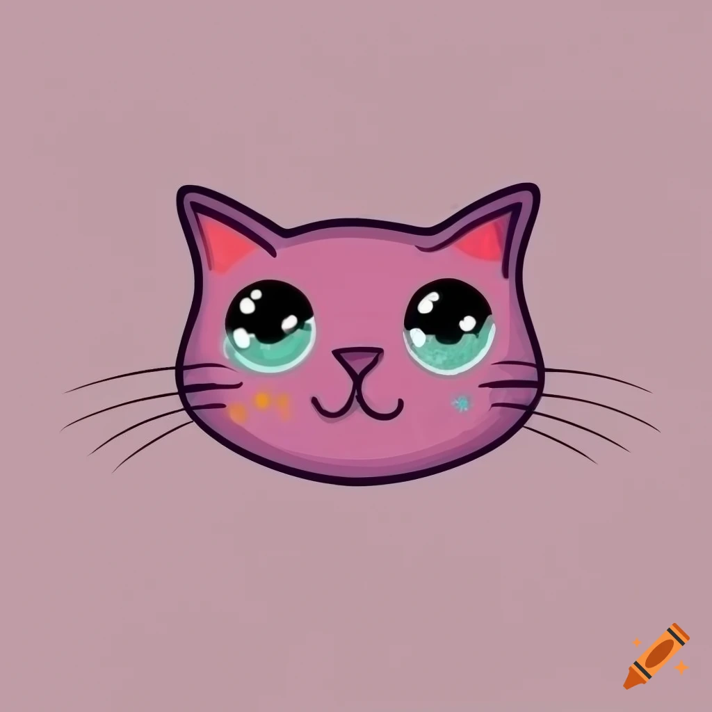kawaii cat vector art in pastel colors
