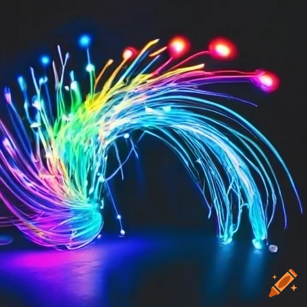 rainbow optical fiber light pulse