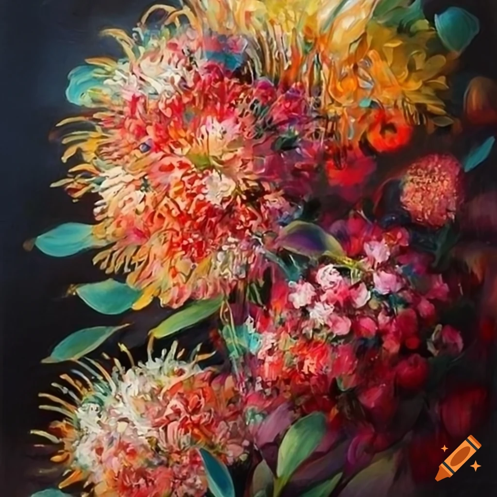 oil painting of Australian native flowers