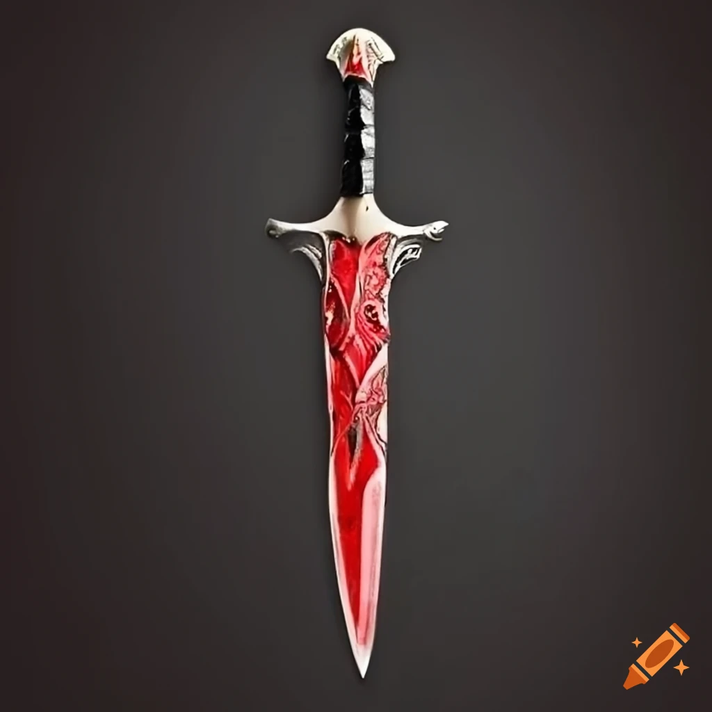 Red black and silver dagger on Craiyon