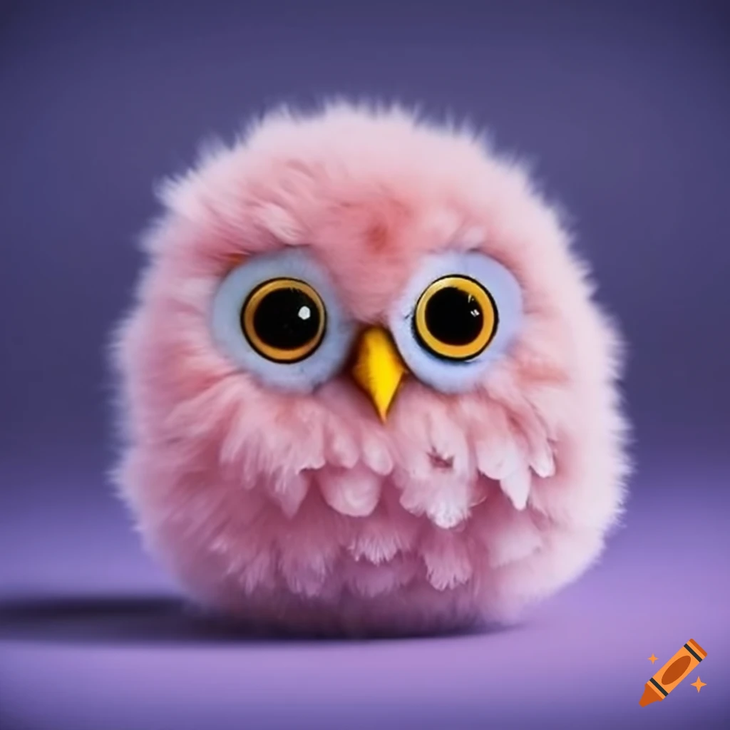 adorable fluffy owl with big eyes