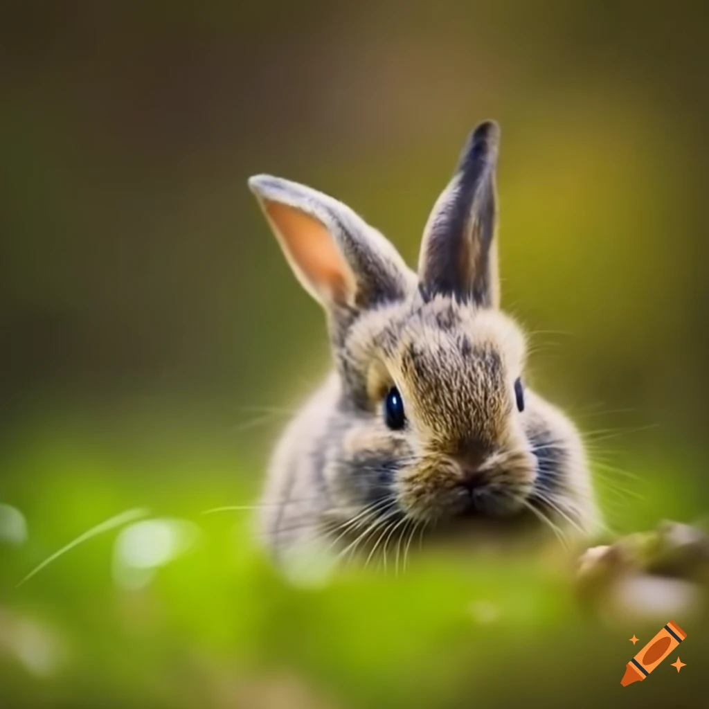 cute baby bunny in the forest