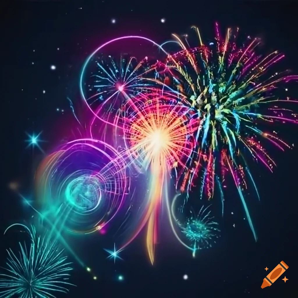 Cosmic fireworks, motion design