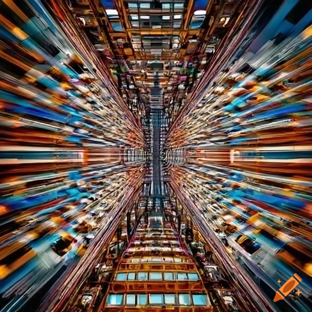 abstract artwork of a dizzying cityscape
