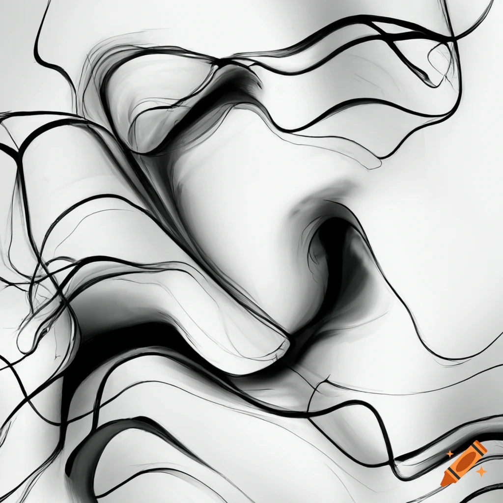 abstract black and white drawing