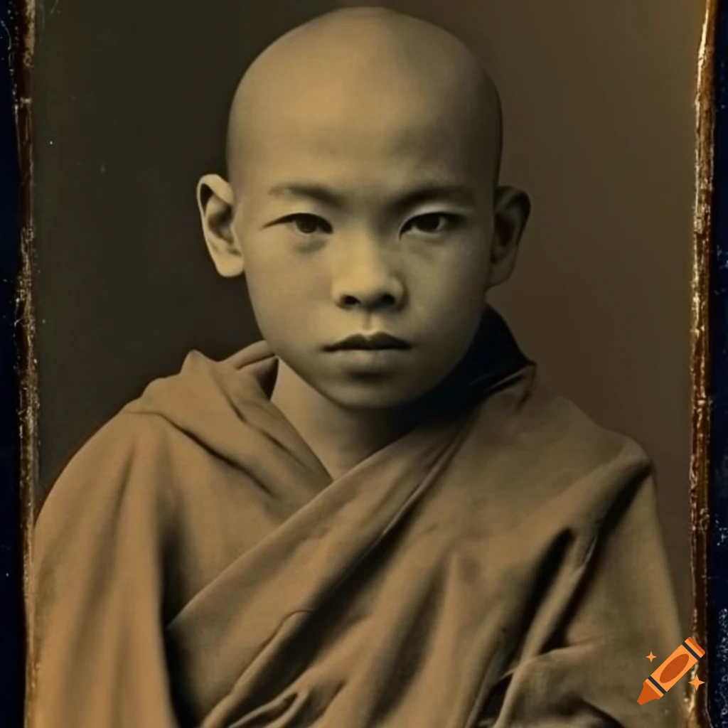 black and white photo of Aang from Avatar