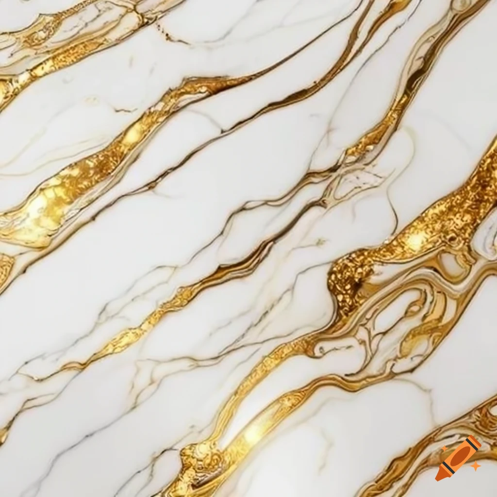 opulent marble surface with silver-gold-white design