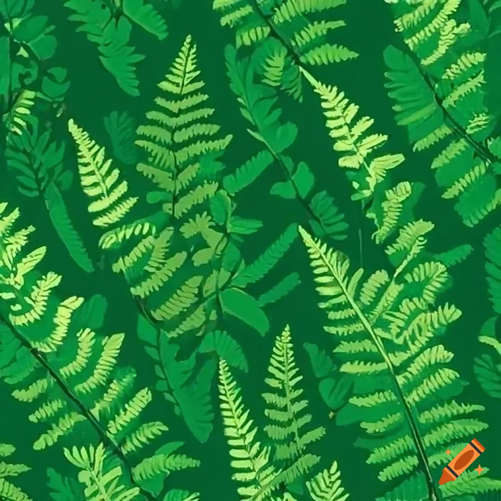 close-up of a green fern with new leaves and flowers