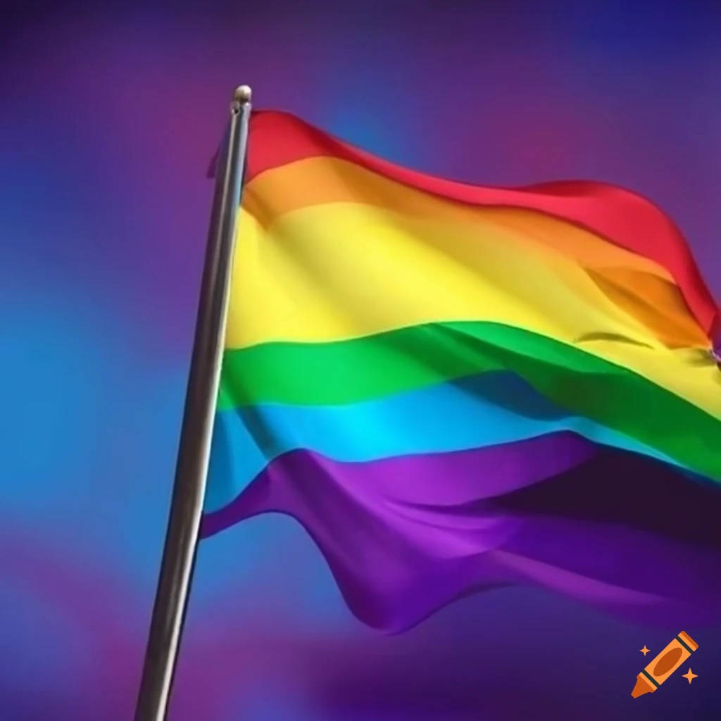 rainbow LGBTQ+ flag against a stunning background