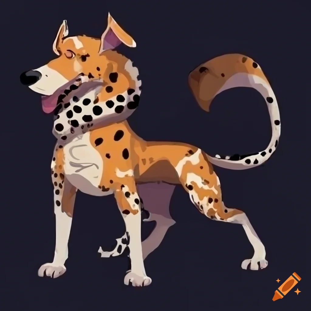 Spotted dog character design concept art