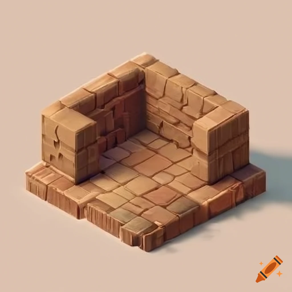 isometric RPG tiles made of sandstone