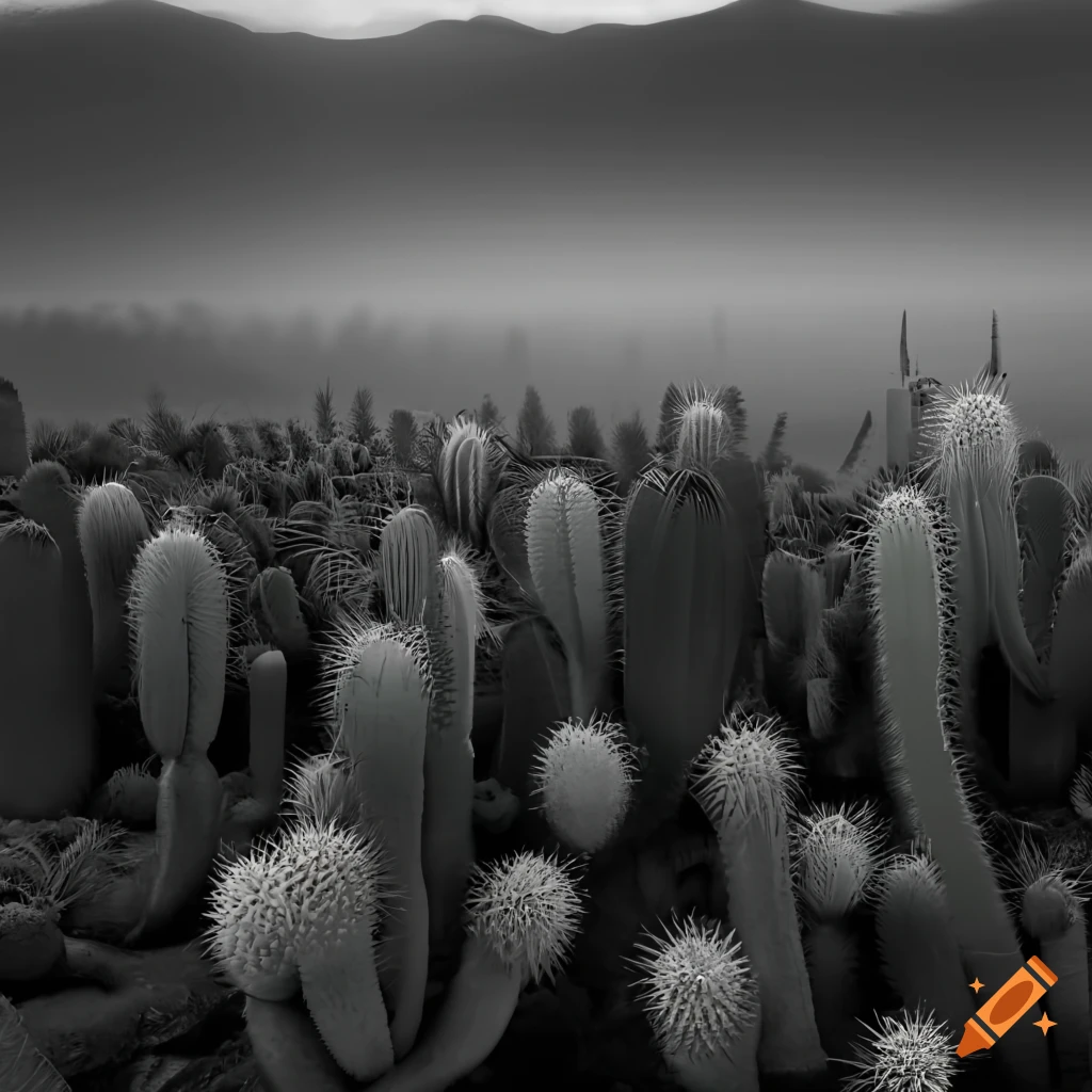 moonlit desert with cacti