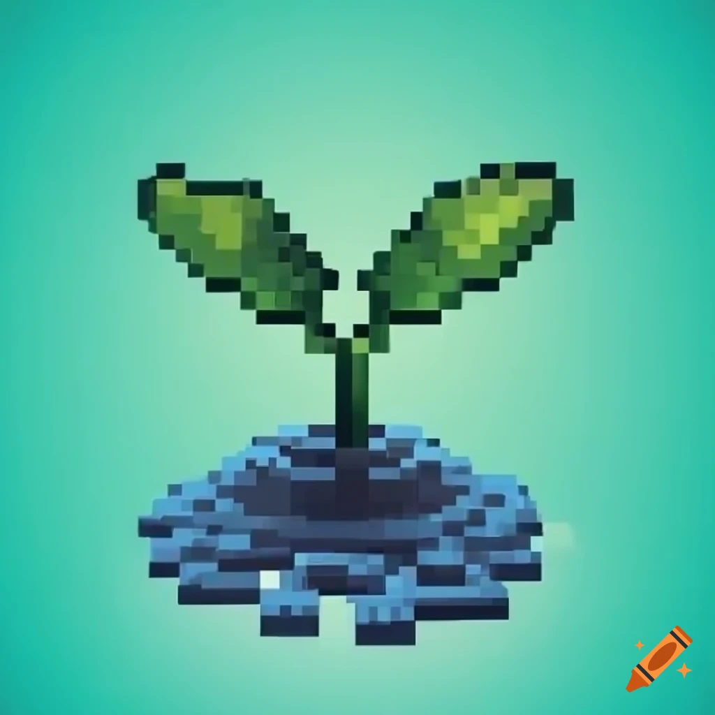 8-bit style plant growing out of an ETH coin
