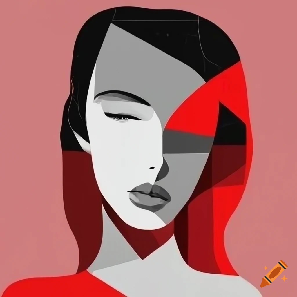 silhouette of an abstract geometric female portrait