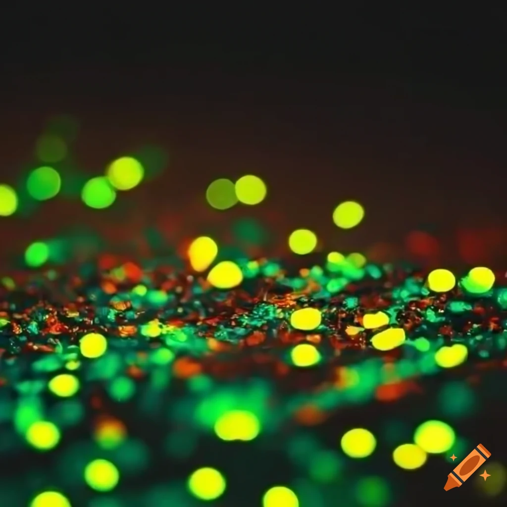 fluorescent particles bouncing off a golden surface