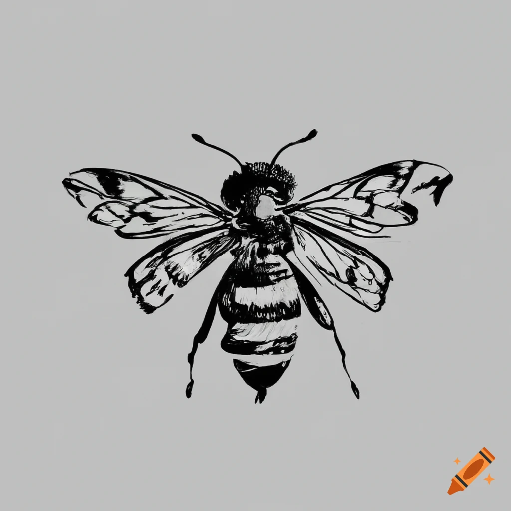 dessin d'une abeille style tribal