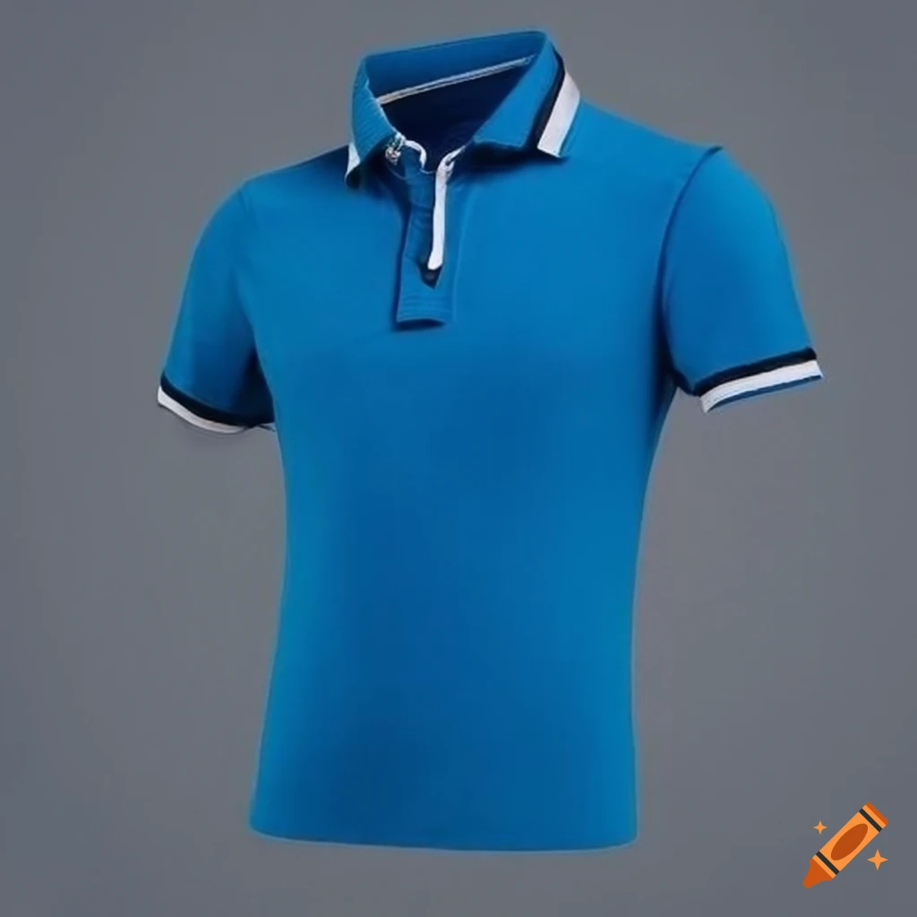 polos con cuello camisero celeste