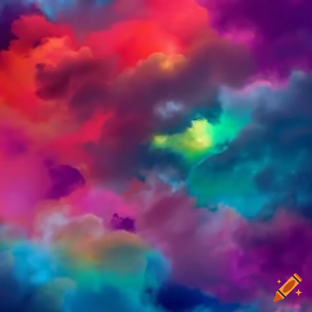 colorful space clouds