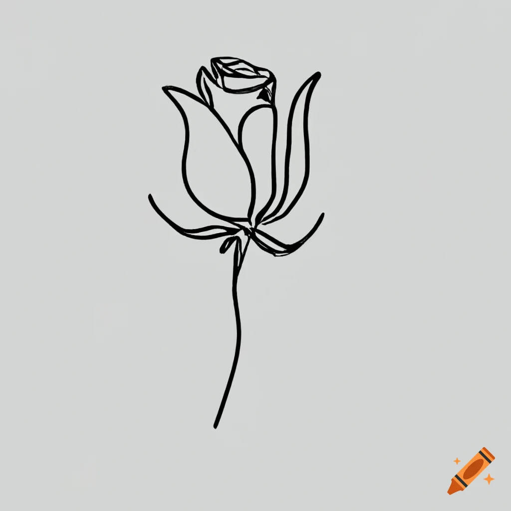 Rose Bud Sketch. Hand Drawn Flower Bloom Gráfico por ladadikart · Creative  Fabrica