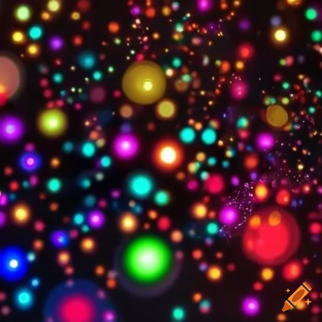 colorful particles in a dark background