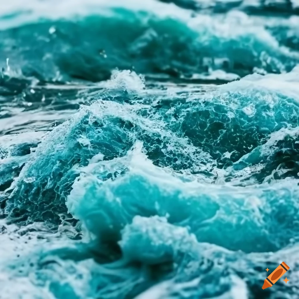 photograph of stormy sea with foamy blue water