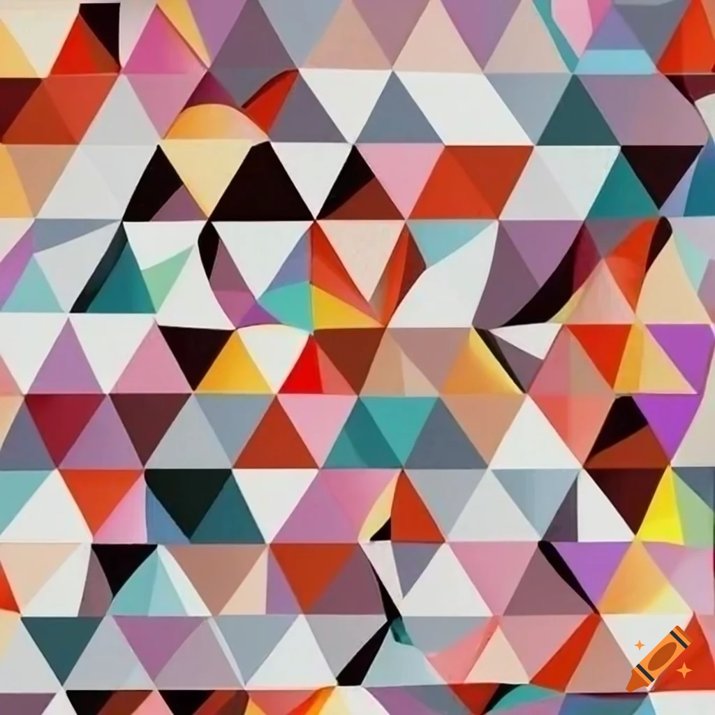 geometric abstract triangles artwork